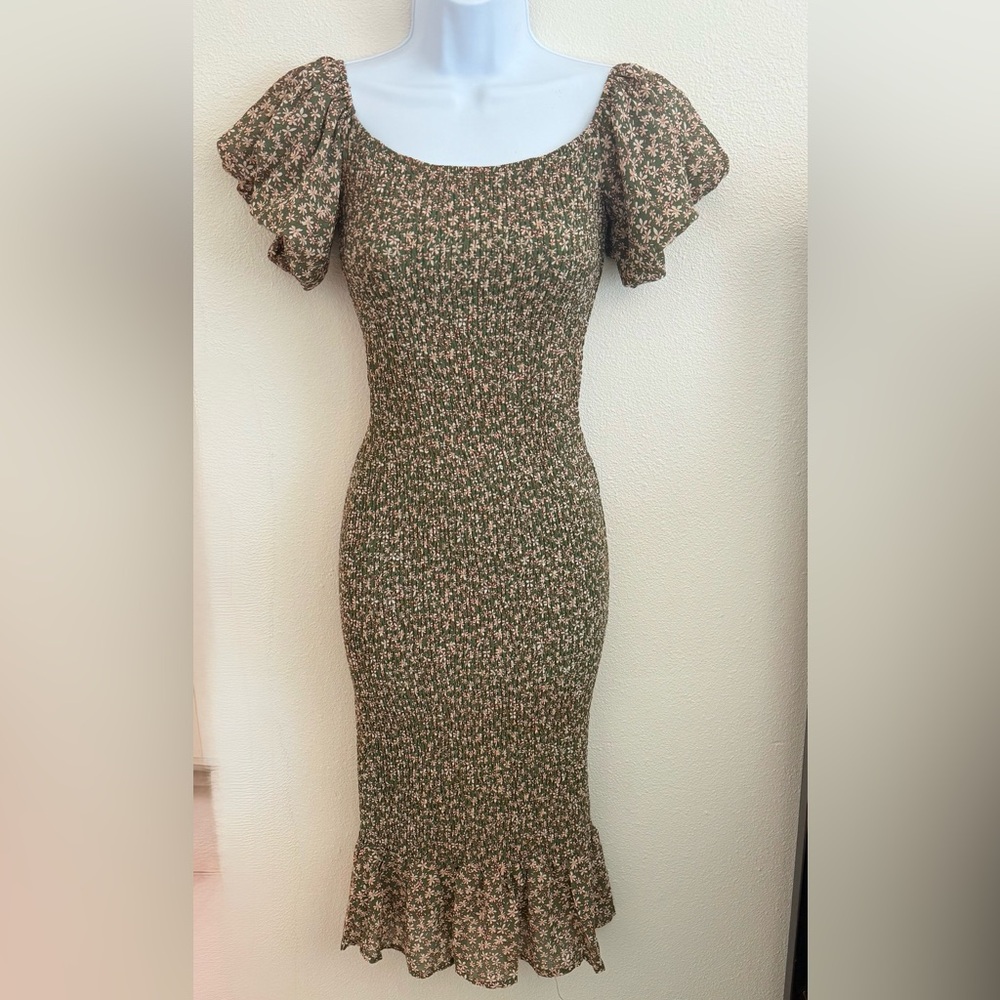 Petal & Pup Floral Dress in Green and Pink